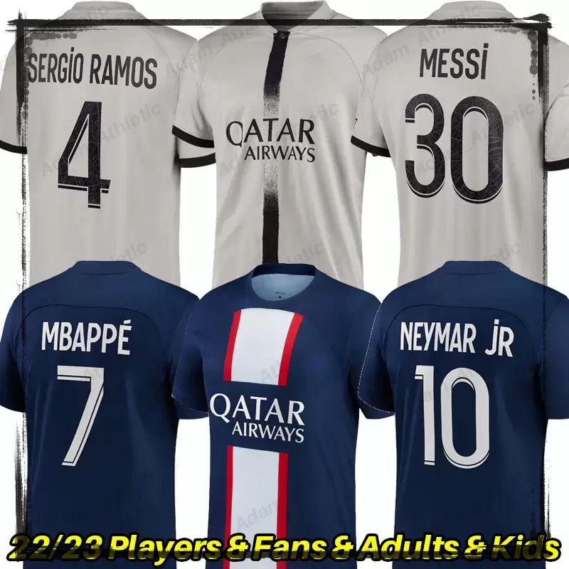 

Maillot Paris MBAPPE NEYMAR jerseys 22 23 Messis SERGIO RAMOS New football shirts player version men kids kit HAKIMI L PAREDES MARQUINHOS VERRATTI jersey, 21-22 4th