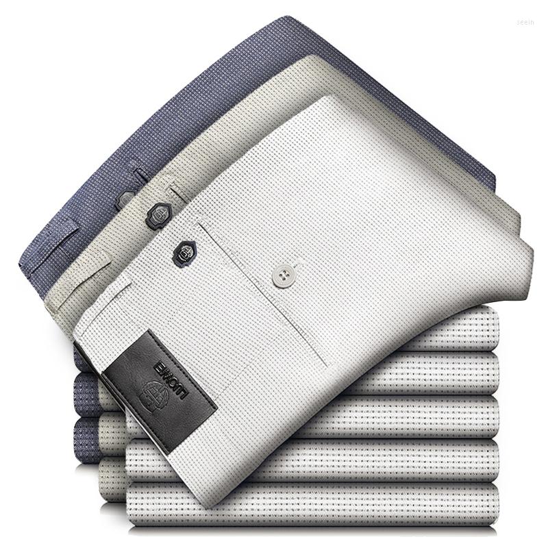 

Men's Pants 2022 Summer England Dot Pattern Work Stretch Men Business Fashion Slim Fit White Grey Casual Pant Male Brand Trousers 38, Black