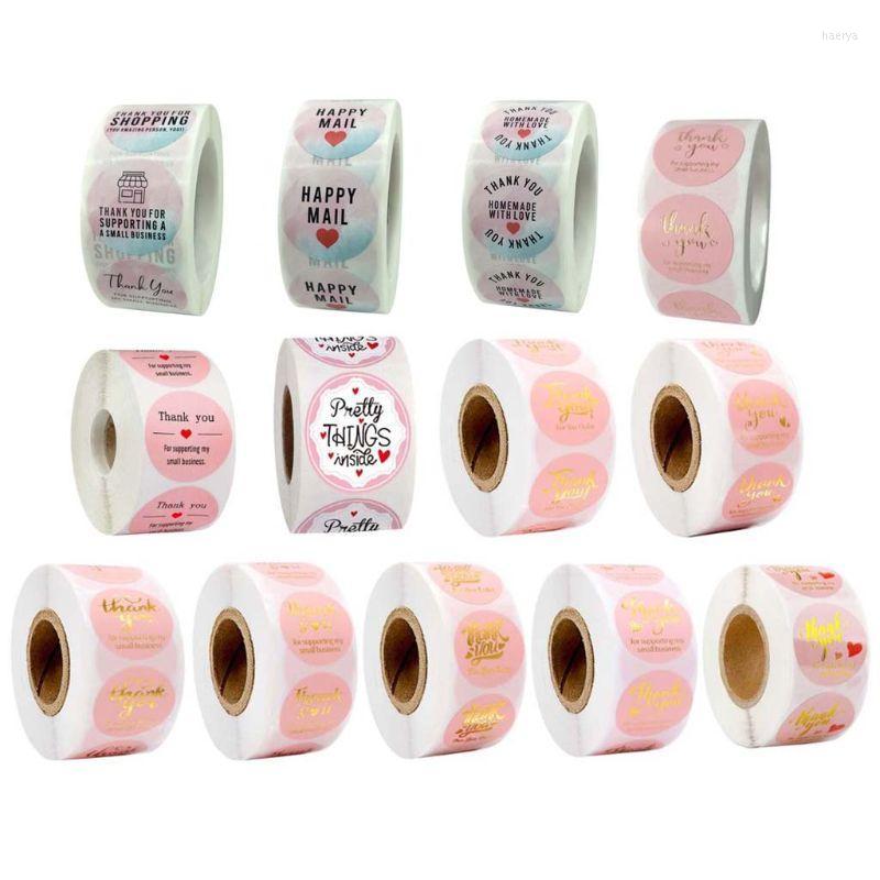 

Gift Wrap 500pcs/roll Pink DIY Thank You For Your Order Stickers Wedding Handmade With Love Round Seal Labels Scrapbooking PackageGift