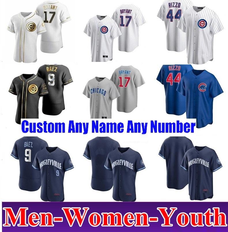 

baseball Men Women youth kids Anthony Rizzo Navy 2021 City Connect Baseball Jersey Javier Baez Joc Pederson Willson Contreras Jason Heyward, As shown in illustration