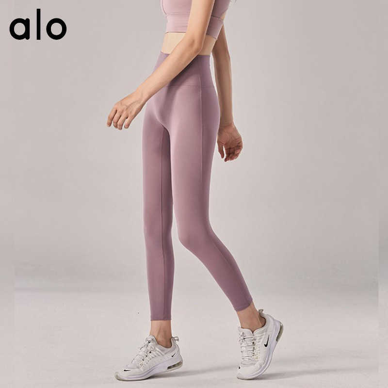 

Women's Leggings Alo Yoga New No Embarrassing Line Naked Sense Yoga Sports Women Pants High-waisted Push-up American European Leggings /50 Q1224, Iris purple
