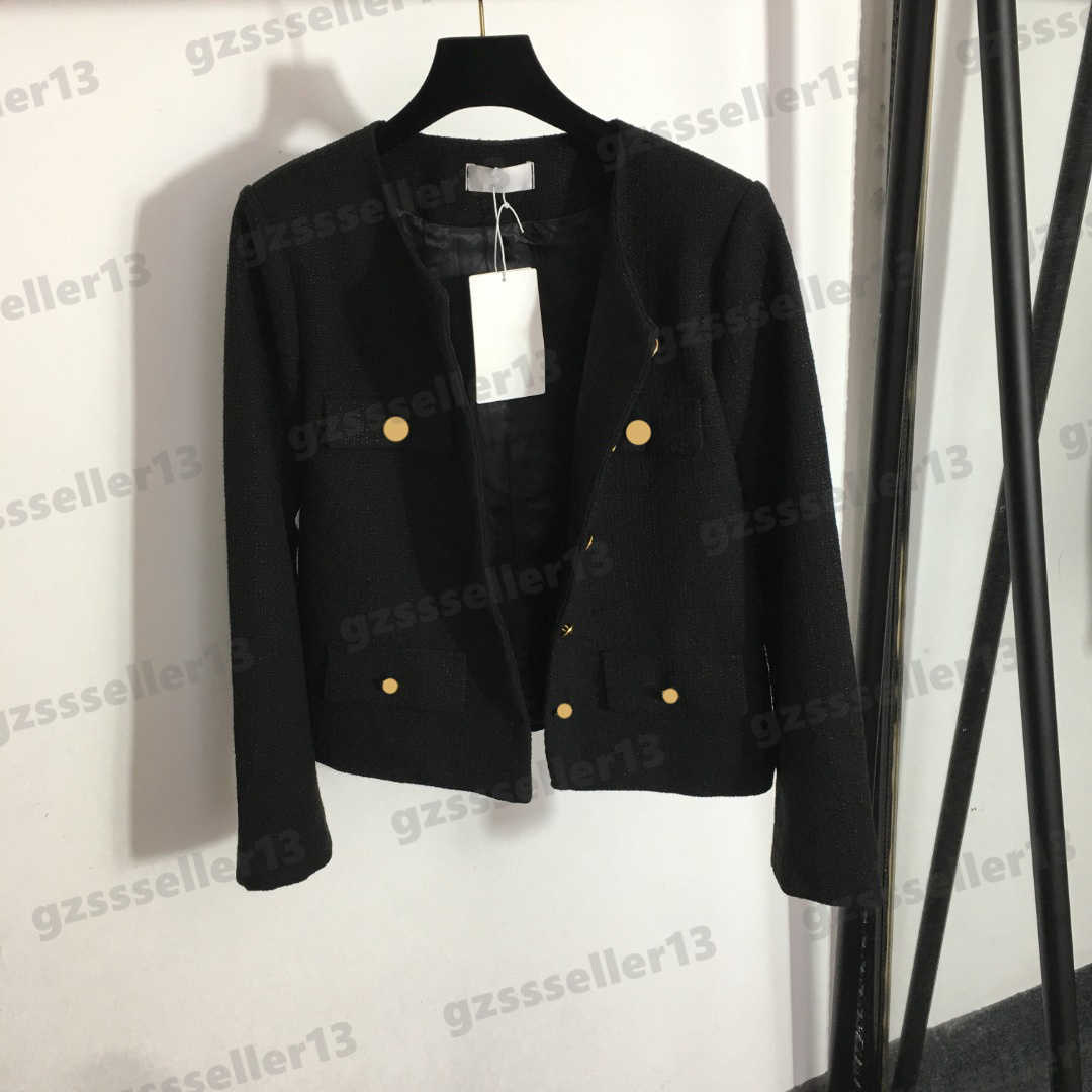 

Designer Womens Jackets CE Pocket Decoration Letter Logo Tops Jackets Fashion Brand Black Single Breasted Tweed Jacket 0912