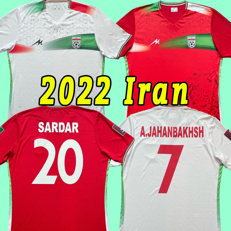 

2022 2023 Iran MEHDI SARDAR ALIREZA Mens Soccer Jerseys GHAYEDL GHODDOS Home White Away Red Football Shirts Short Sleeve Uniforms
