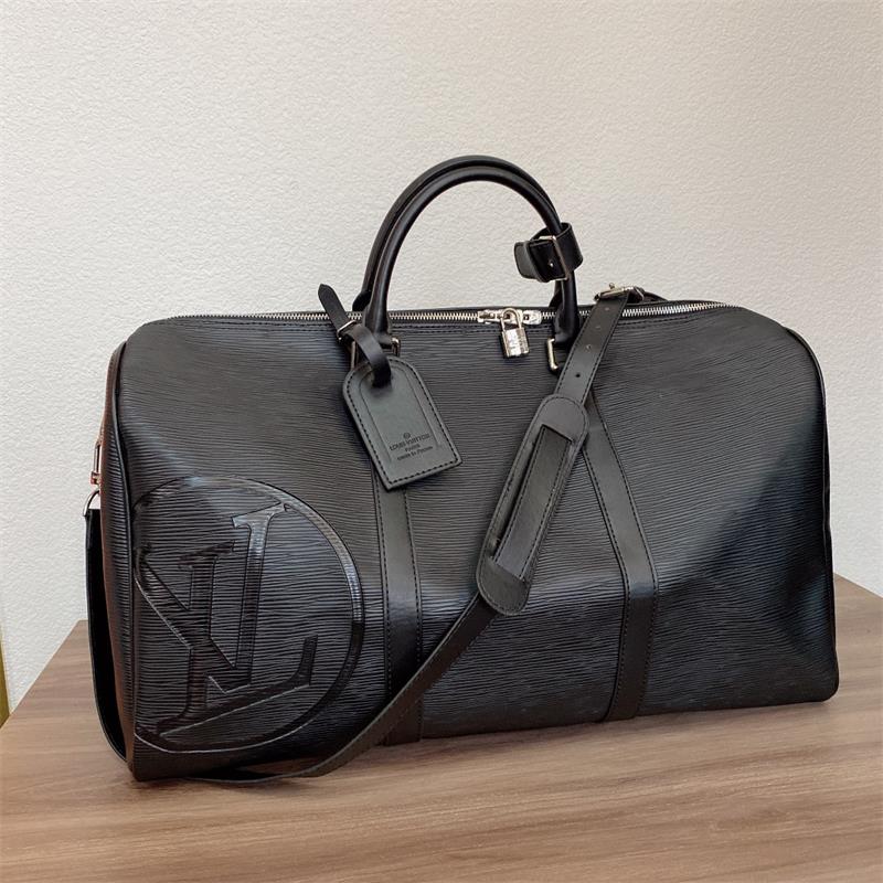1:1 Dupe Louis Vuitton Cuir 45CM Keepall Bandoulière Sac De Voyage LV Bagages Sacs Duffles Sacs AAAAA Qualité Copie 50CM 55CM