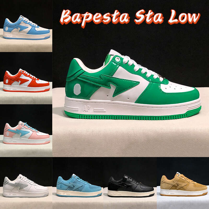 

Boots Casual Shoes Top Sneakers Designer Sneaker Grey Pink Beige Leather Black White Luxury Bapesta Sk8 Sta Low Nigo Bathing Apes Men Women, 25 color camo combo red