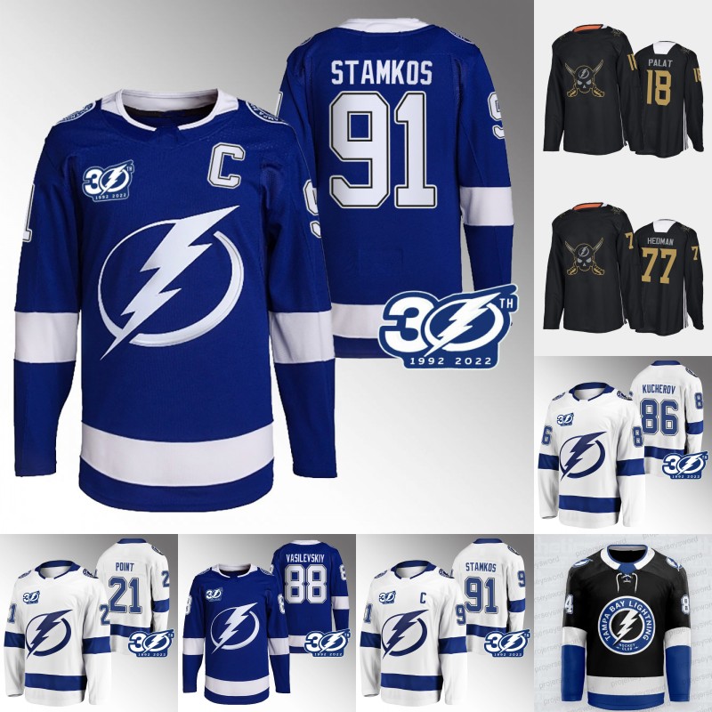 

Hockey Jerseys Tampa Bay Steven Stamkos Jersey Lightning 30th Anniversary Brayden Point Nikita Kucherov Victor Hedman Andrei Vasilevskiy Corey Perry Ian Shirt, Youth blue s-xl