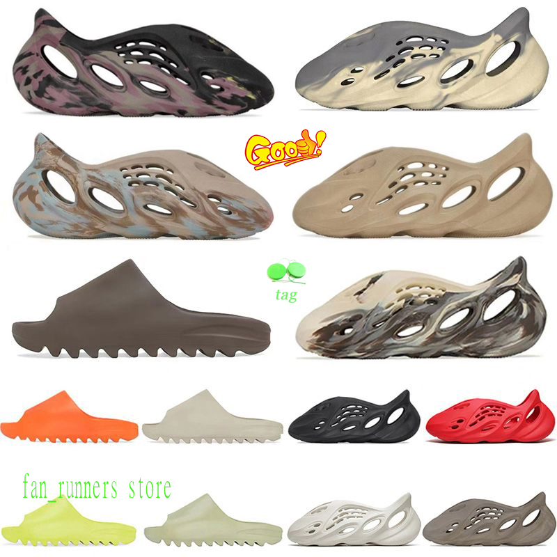 

Designer Sandals Foam Runner Woman Mens Slide Slider Onyx Black White Resin Pure Ochre Bone Slippers Clog Soot gray brown red sand mx carbon runners With Box size 36-47