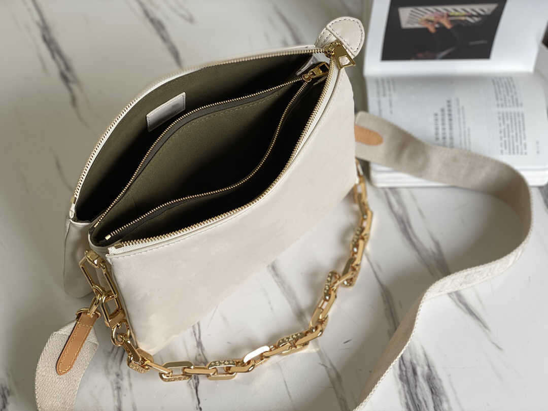 

Shoulder Bags Spring Summer 2021 embossed puffy leather chain bag COUSSIN PM handbag fashion-forward shoulder bags cross-body with the strap, Black
