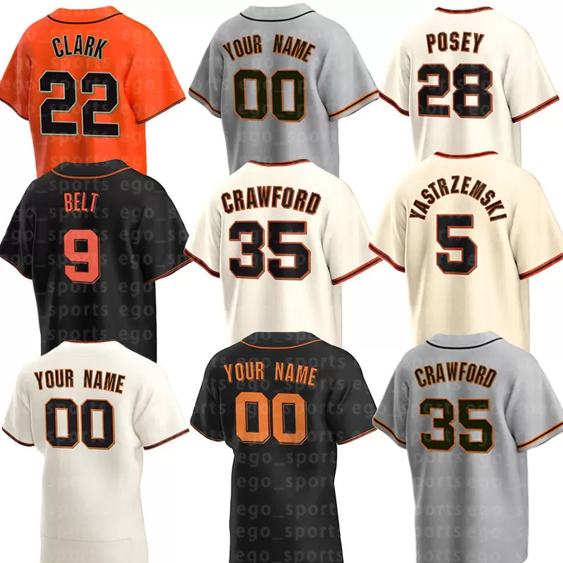 

baseball 28 Buster Posey Jersey 35 Brandon Crawford 9 Belt 25 Barry Bonds 38 Alex Cobb 57 Wood 5 Mike Yastrzemski 62 Logan Webb 66 Jarlin Ga, Men's color 2