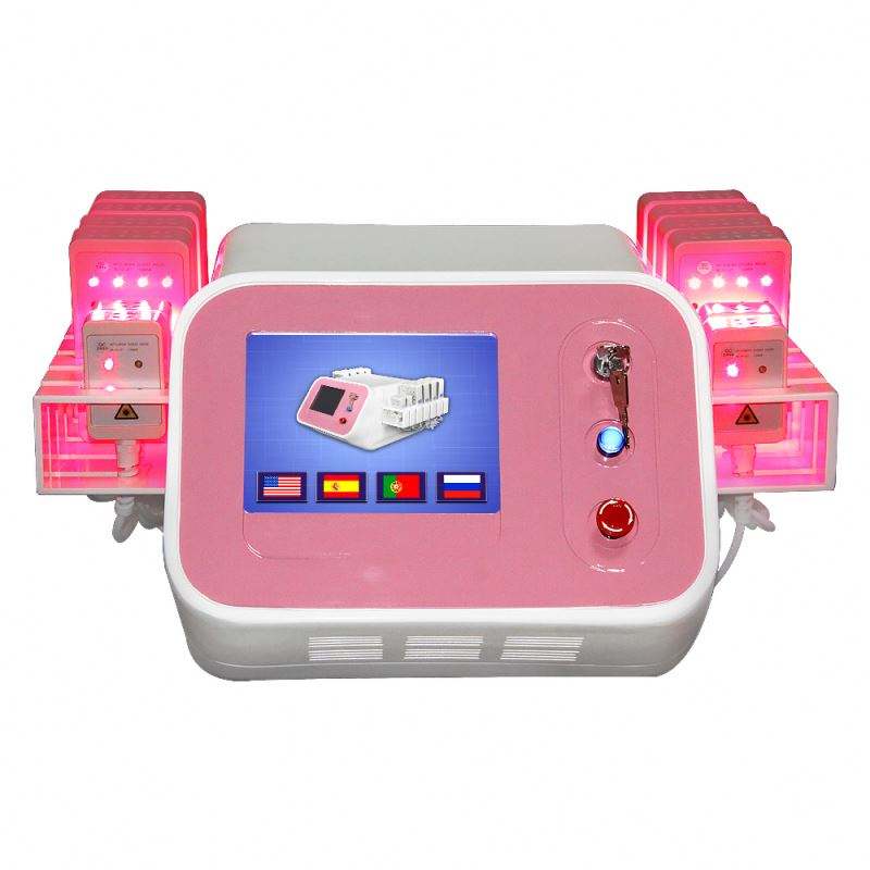 

208 diodes dual Wavelength Lipo Laser Slimming Machine Of 650nm 980 Nm Lipolaser weight loss fat reduce 4D LED Laser with 12 Pads 8 Big 4 Small Pads 160mw
