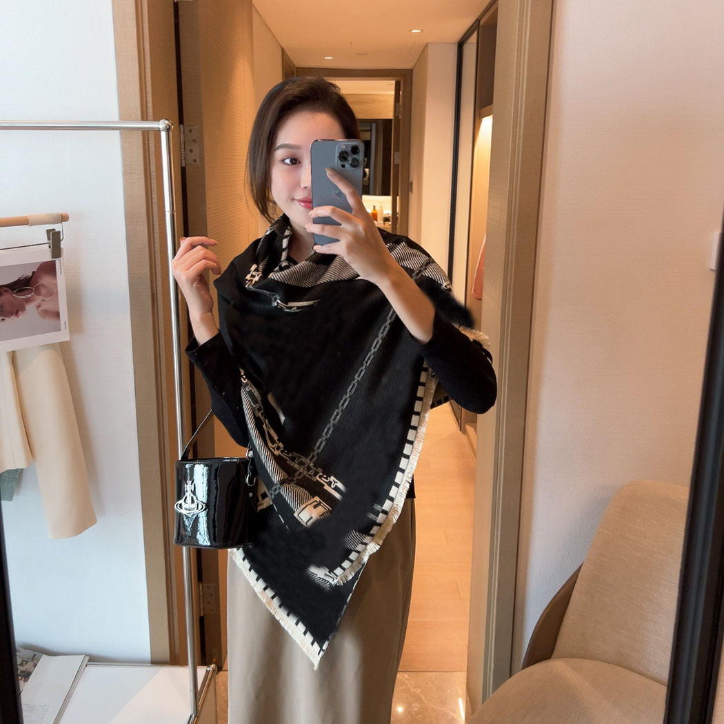 

23ss 23style Fashion Classic Designer Women Scarf Thickened Winter Cashmere Double-sided Printing Blanket Shawl Scarves
