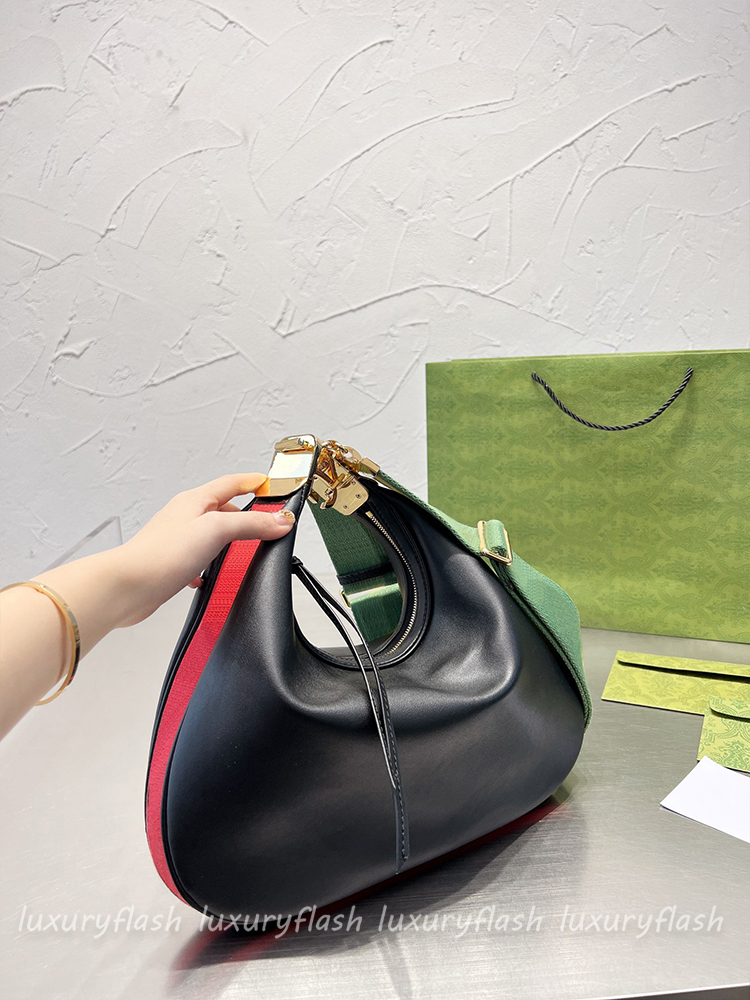

Women Shoulder Bag Hobo New Half Moon Croissant Bags Old Flower Canvas Leather Vintage Fashion Clutch Handbags Tote Crossbody Purses, Black
