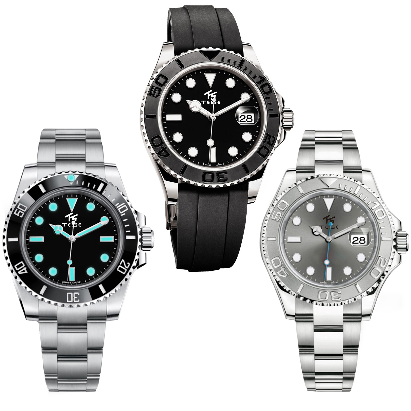 

Luxury Men Sports Watch 40/41mm Green Ceramic 2813 Automatic Mechanical Stainless Steel Yacht 12661 Submarine Slider Luxu Watch Diving Luminous Water Resistant, As shown