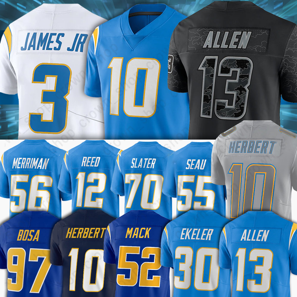 

Los 10 Justin Herbert AngelesFootball Jerseys Chargers''3 Derwin James JR Joey Bosa Keenan Allen Khalil Mack Mike Williams Austin Ekeler Slater, Men(shan dian)
