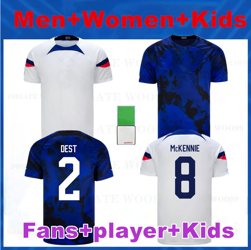 

2022 PULISIC Reyna Soccer Jersey MCKENNIE 22 23 ADAMS Acosta LLOYD morris Football Shirt Camisetas women men KIDS DEST MUSAH UsAs Robinson Fans player version