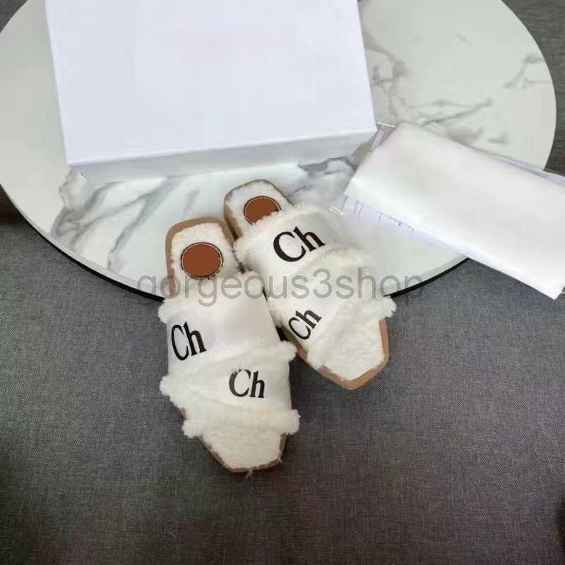 

Sandal Retro Slippers Sandals Shoes Slipper Slide chloe Designer Woody Wool Women Flat Muller Plush Warm Wool chloes Leather Fox Fur Rubber Bottom