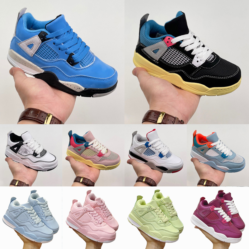 

Kids Youth Low Basketball Shoes Jumpman 4 4s Retro Fire Red Thunder PS Size 6C-5Y University Blue Black Cat Bred Toddler Sneaker Sail Muslin Black Sneakers 22-37, As photo 5