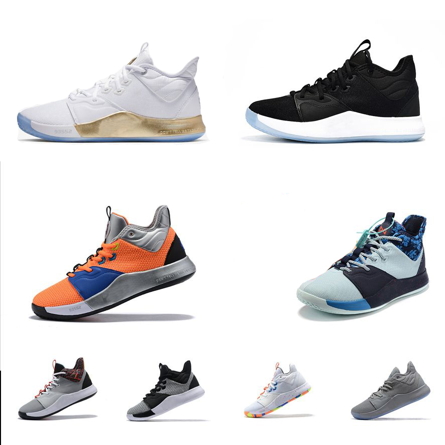 

Mens paul george pg 3 basketball shoes nasa black colorways White Gold Orange red Navy Blue Silver Grey Oreo pg3 sneakers tennis, 5#
