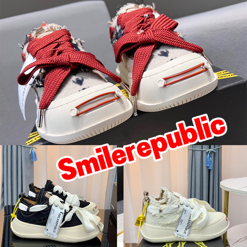 

Platform Canvas Casual Shoes smilerepublic SR Street Chunky Sole Men Women Sneaker white split Black vintage mule multi-color cream pink green yellow man Trainers, No.13- shoes box