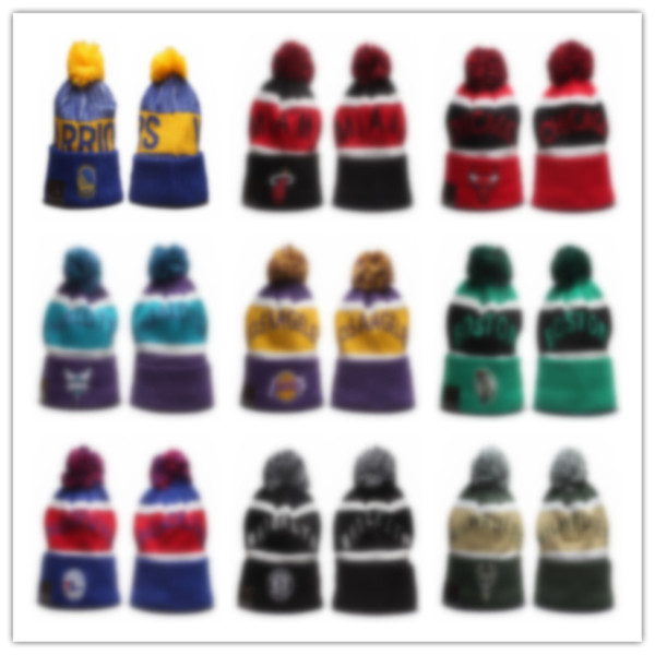 

2023 New basketball Beanie With Pom Beanies Hip Hop Snapback Sports Hats Custom Knitted Cap Snapbacks Embroidery Soft Warm Girls Boys Skuilles Cap