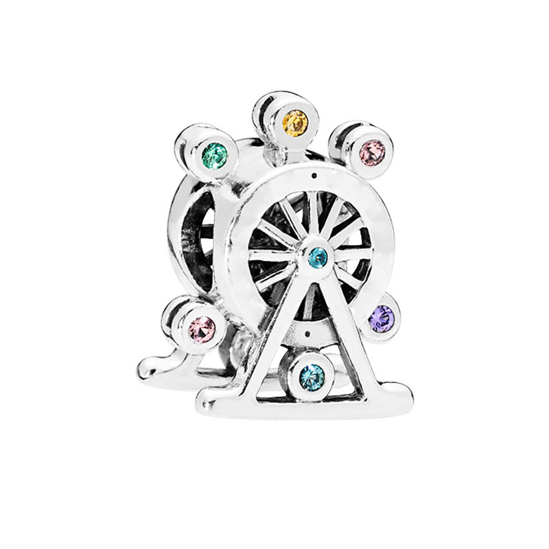 Ferris wheel Charm with Original Box Set Real Sterling Silver Women Luxury Jewelry Making designer Necklace Pendant Bracelet Charms High Quality