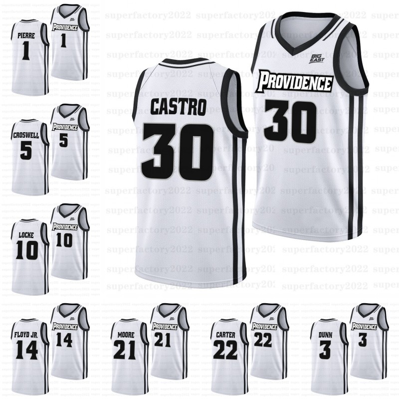 College Basketball Wears Providence Friars 2022-23 College Basketball Home JerseyRafael Castro Bryce Hopkins Devin Carter Clifton Moore