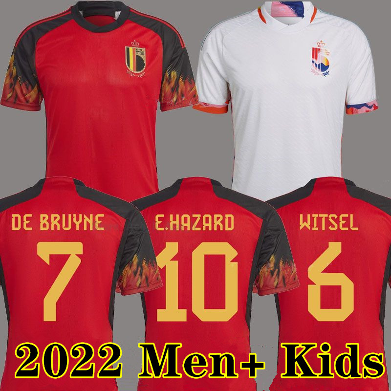 

2022 Belgium Soccer Jerseys DE BRUYNE E.HAZARD T.HAZARD R.LUKAKU TIELEMANS 22 23 WITSEL BATSHUAYI MERTENS Football Shirt men kids Kits Jersey, Color 4