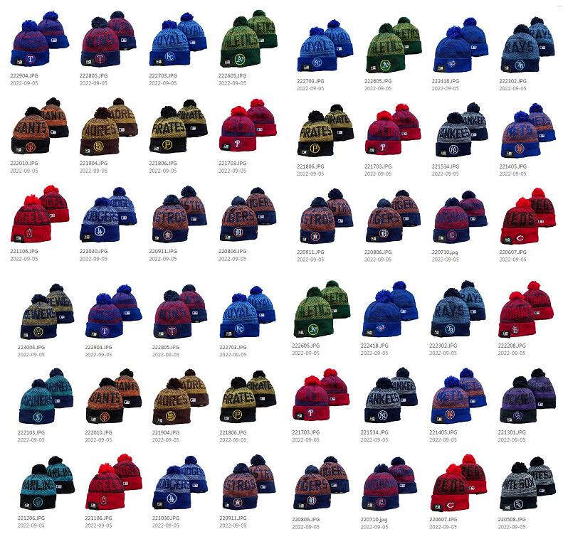 

2022 Men's Fashion Beanies Wool Warm Sport Striped Sideline Cuffed Pom Beanie Hats Men Women Bonnet Beanies Skull Hat Baseball KC Knitted Beanie Cap