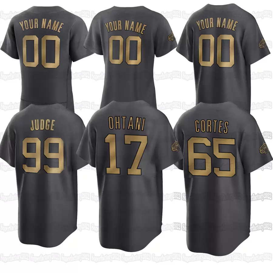 

baseball 2022 American League All-Star Baseball Jersey Aaron Judge Nestor Cortes Giancarlo Stanton Shohei Ohtani Rafael Devers Justin Verlan, Cool base mens s-3xl