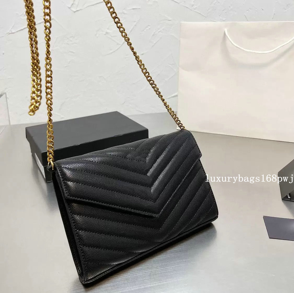 

Chain Luxury Designer Bag Wallet Cross Body Shoulder Purse Fashion Lady Shopping Handbag Women Letter Popular Totes Genuine leather Messenger Bags, Box single shot can not be sent