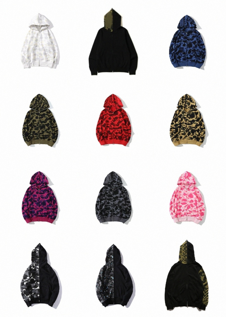 

2022 Mens Women Designer Shark Hoodies Autumn Winter Camouflage Jacket Hoodie Sweatshirts for Male 13 Colors 65cP#, I need see other product