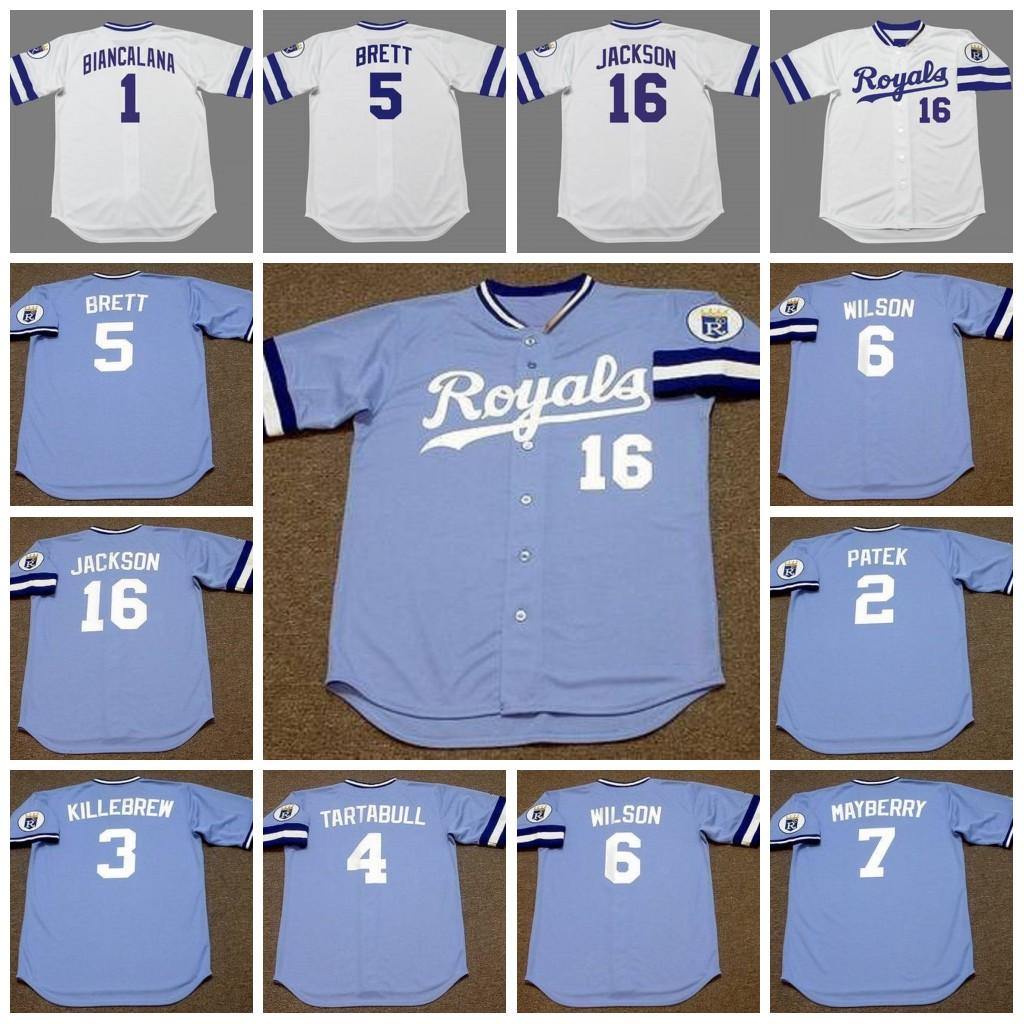 

baseball Stitched 16 BO JACKSON 1989 Vintage Baseball Jerseys 5 GEORGE BRETT 15 DARRELL PORTER 13 DAVID CONE 3 HARMON KILLEBREW 1 BUDDY BIAN, 7 john mayberry 1975 1