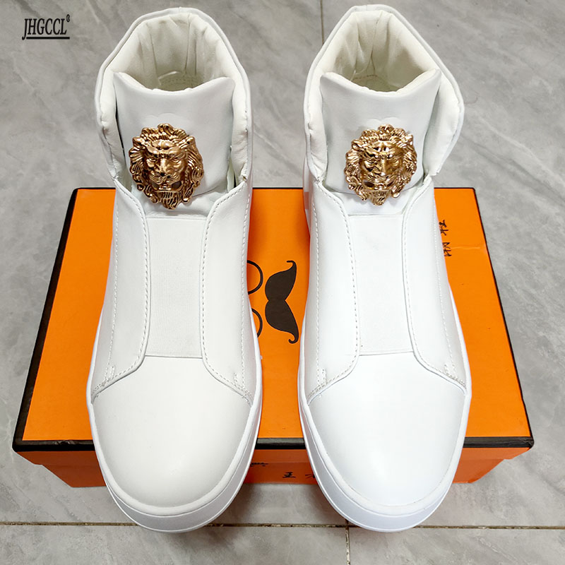 

Deluxe men's small white Boots British fashion sports casual shoe board low top breathable Zapatos Hombre b1