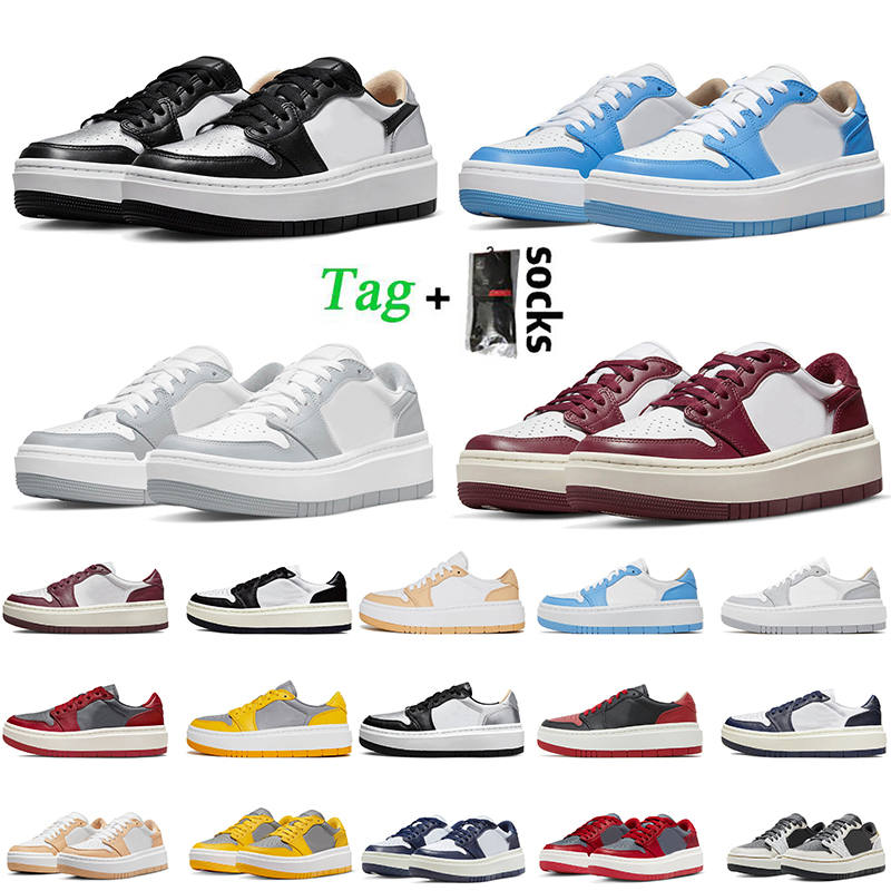 

2022 Jumpman 1 Low Elevate Running Shoes For Women Mens Black White Onyx Wolf Grey University Blue Team Red Bred UNLY Midnight Navy Removable Beads Trainers Sneakers, C15 unlv 36-46