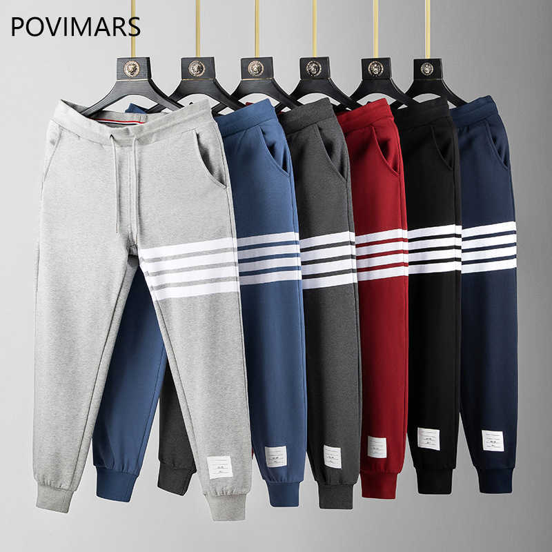 

2022 New Fashion Tb Pants for Men Women Pure Cotton Brand Casual Sports Trousers Tracksuit Bottoms Mens Thom Jogger Sweatpants, Gray