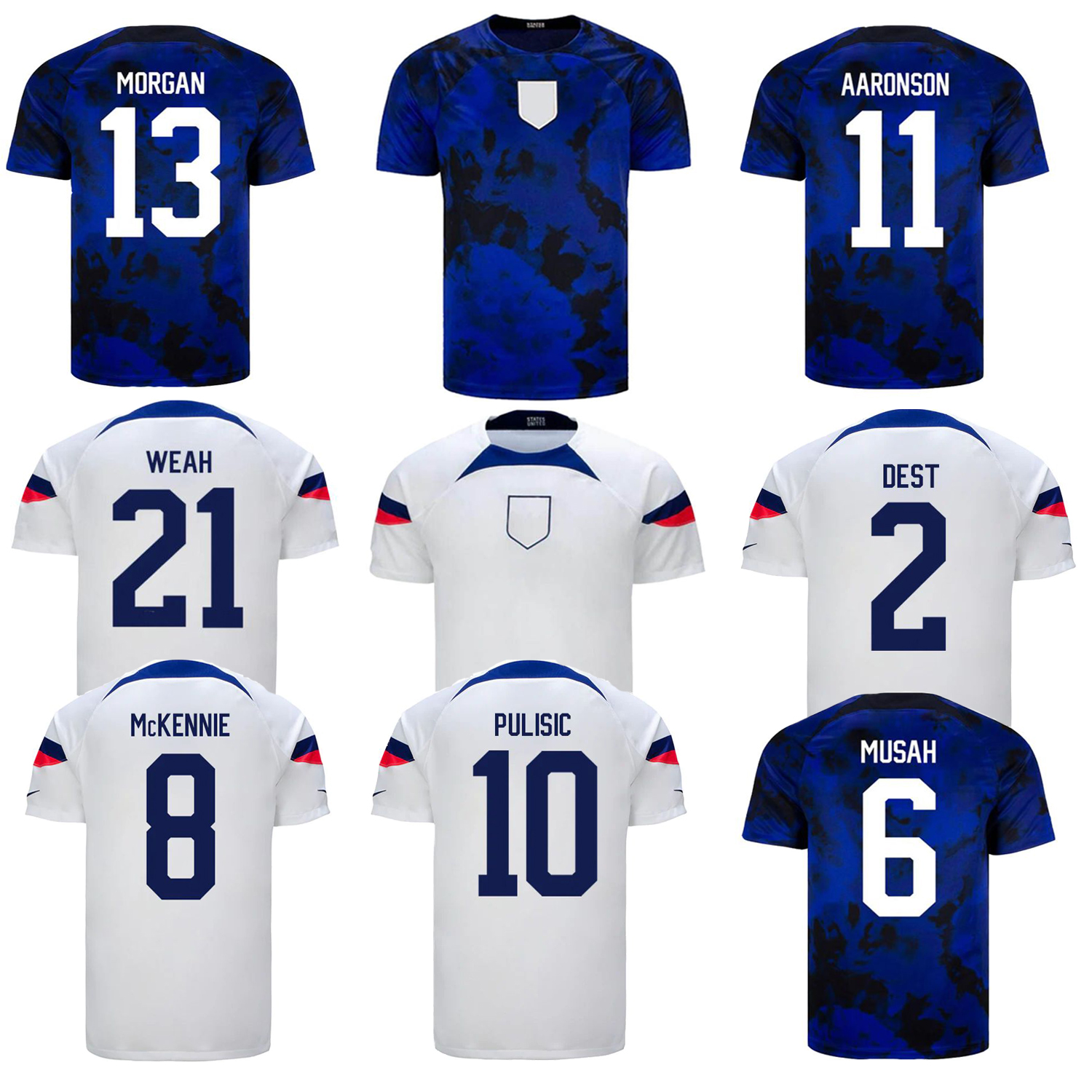 

2022 World Cup PULISIC MCKENNIE USAS Soccer Jersey America ERTZ BRADLEY AARONSON ALTIDORE Football Shirt Home Away United States 22 23 National Football Uniforms, 2022 away