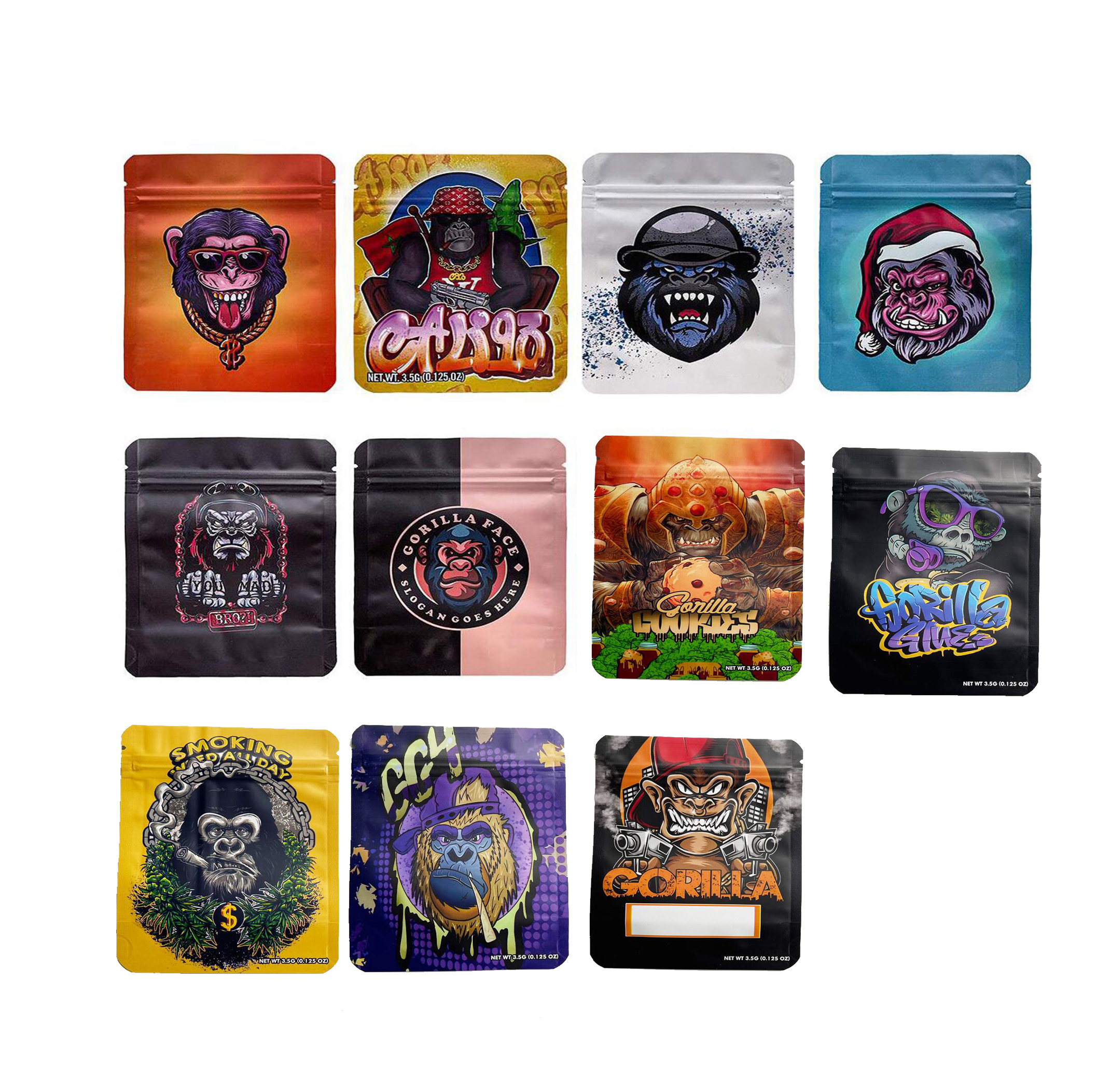 

resealable Bags customise printed zip lock plastic bag smell proof edible package zipper mylar baggie