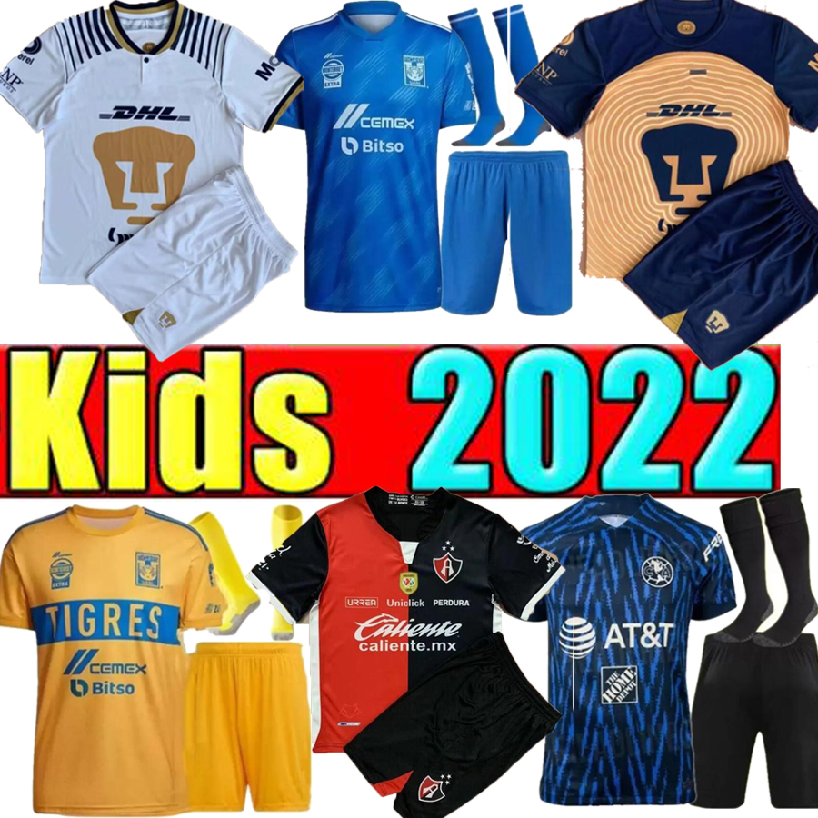 

kids kit liga mx 22 23 Club America Soccer Jerseys leon third 2022 2023 mexico Leon Tijuana Tigres UNAM Guadalajara Cruz Azul Football Shirts, Army green