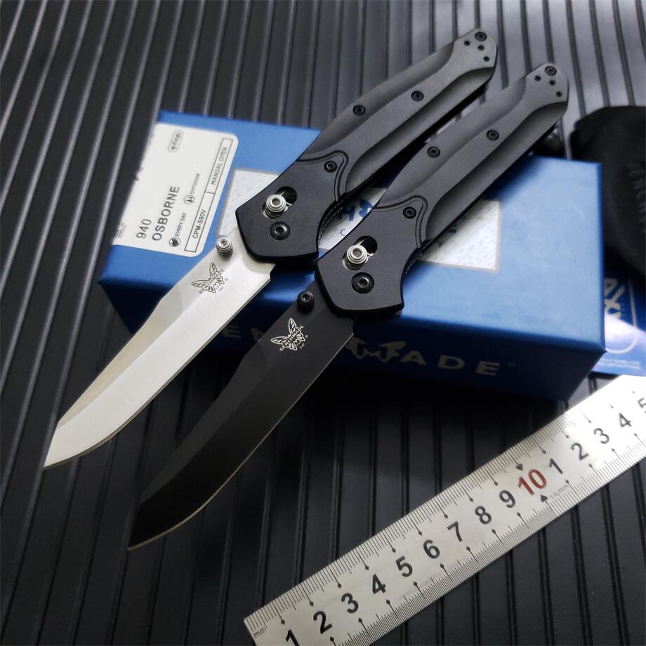 

4Models Benchmade 940 Osborne Folding Knife 3.4" S30V Satin Plain Blade Green Aluminum Handles Pocket Knives Rescue Utility BM940 940-1 940BK 9400 9400BK EDC Tools