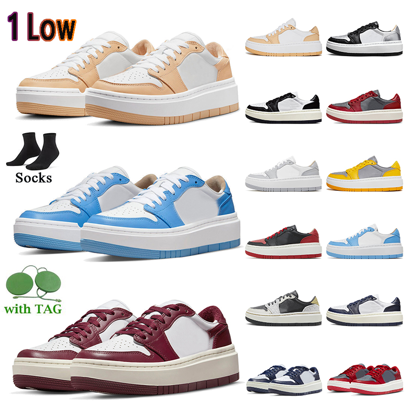 

Thick Bottom Top 1 Low Elevate Basketball Shoes Jumpman 1s Wolf Grey University Blue Bred Black White Onyx Team Red Silver Removable Bead Women Mens Trainers Sneakers, C5 wolf grey 36-46