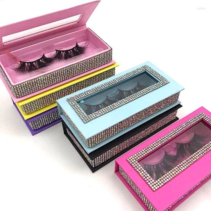 

False Eyelashes Print Logo Diamond Lash Boxes Wholesale Eyelash Packaging Est Empty Case With Tray 25mm Mink