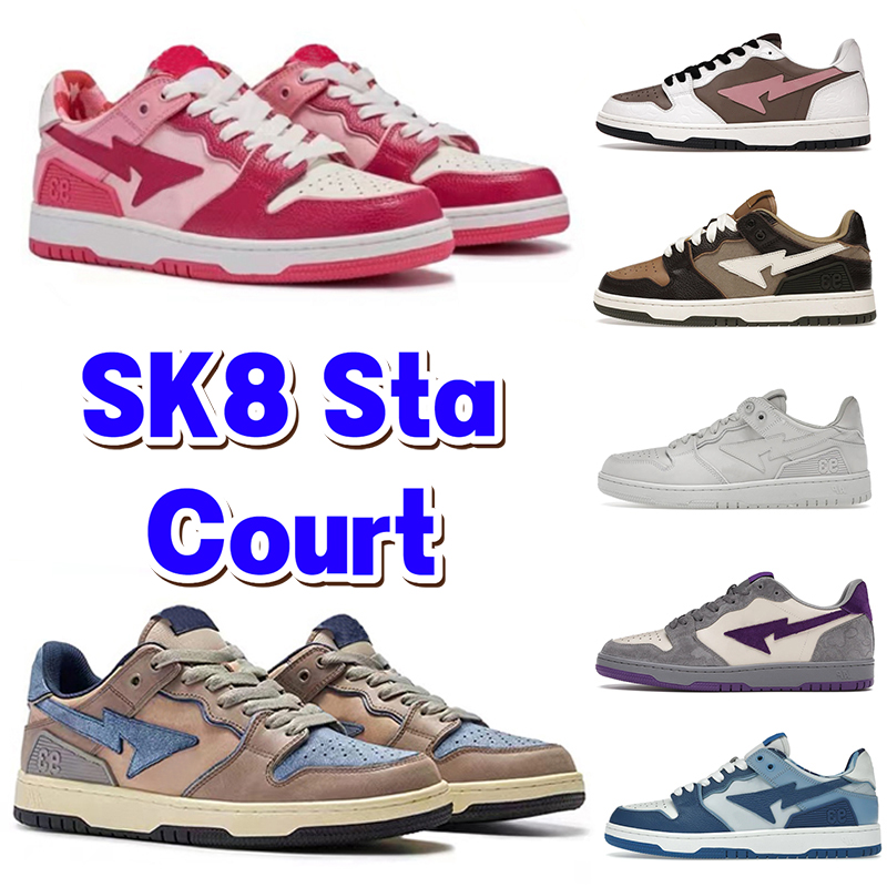 

Bapestas SK8 Sta Casual Shoes men women sneaker Court designer Nigo Brown Ivory ABC Camo Pink Blue Low Vintage Beige Indigo white Red luxury womens sneakers GAI, #18- shoes box