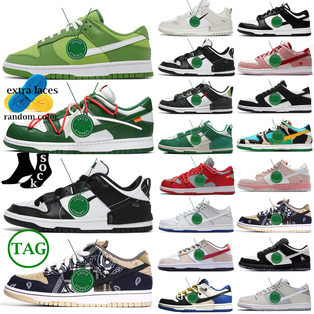 

2023 dunks sb panda Off Shoes for Men Women Running Shoes Cool Grey University Red Gold Pine Green White x Candy Malachite Light Iron Ore, Color # 5