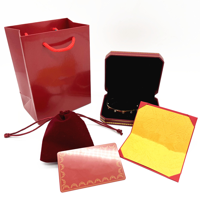 

red brand jewelry boxes for earrings necklaces bracelets brooch rings box