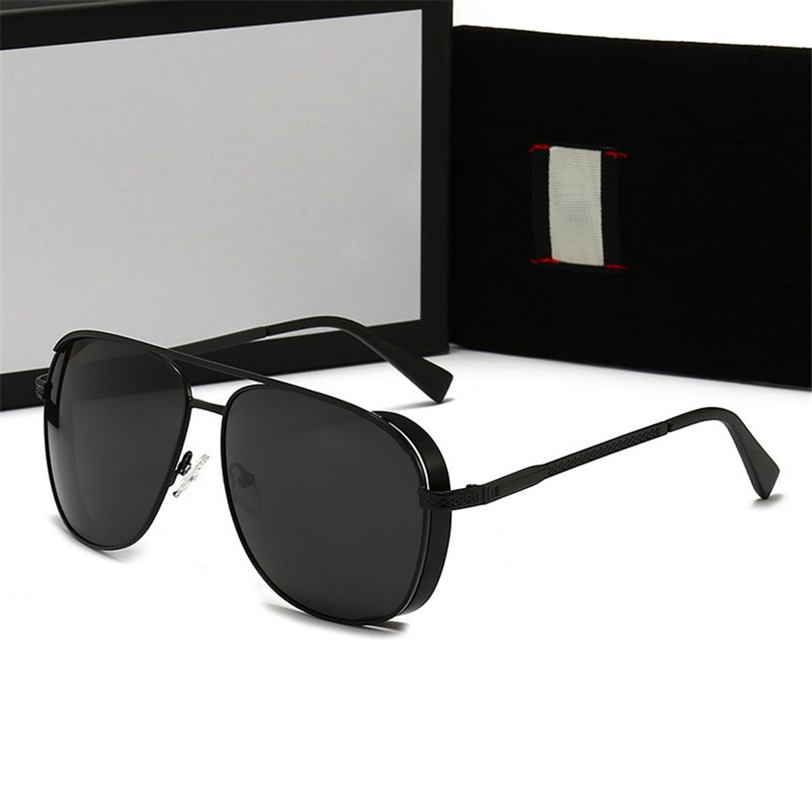 

designer sunglasses hexagonal flat glass lenses men women male female sunglasses with brown or black leather case retailing