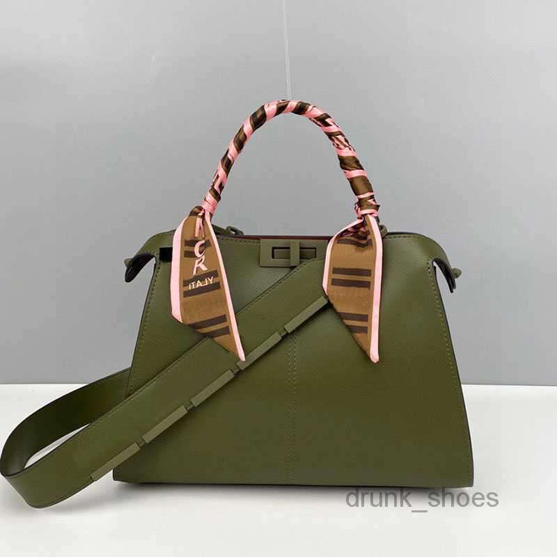 

Evening Bags A Tote Bag Shoulder Bags Leather Crossbody Handbags Twist Buckle Compartment Pocket Removable Shoulder Strap Metal Letter Totes Purses, Army green