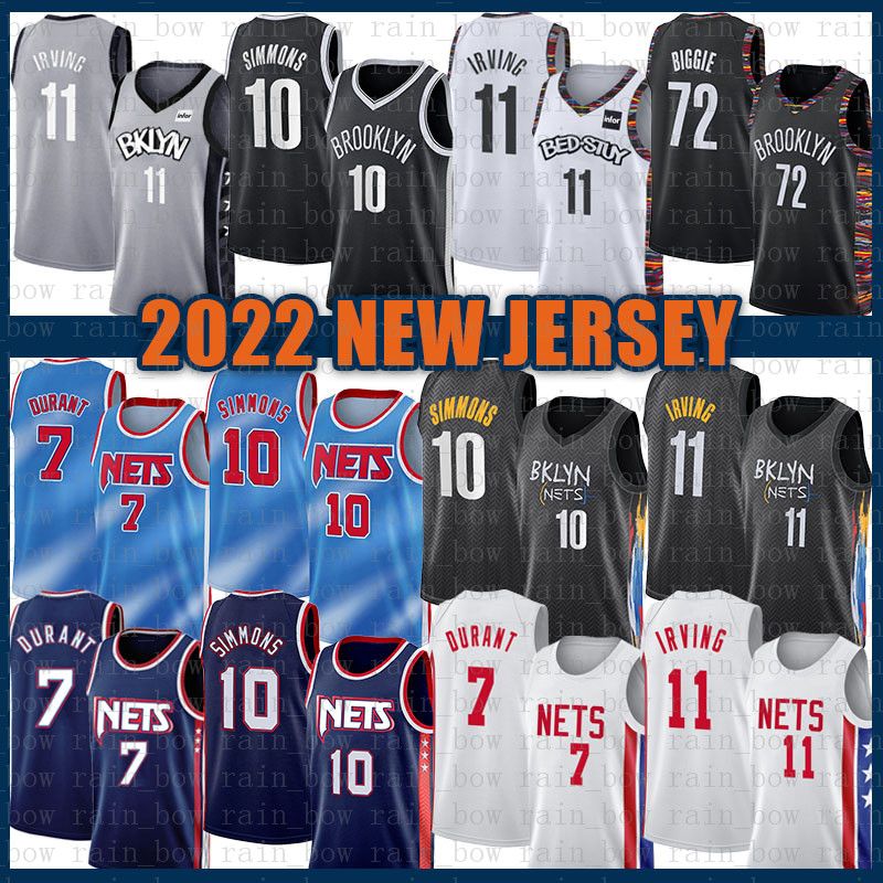 

Basketball Jersey Brooklyns Net 10 72 Kevin Durant Kyrie Irving 2022 New Mens 7 11 Ben Simmons Biggie Gradient, Jersey5