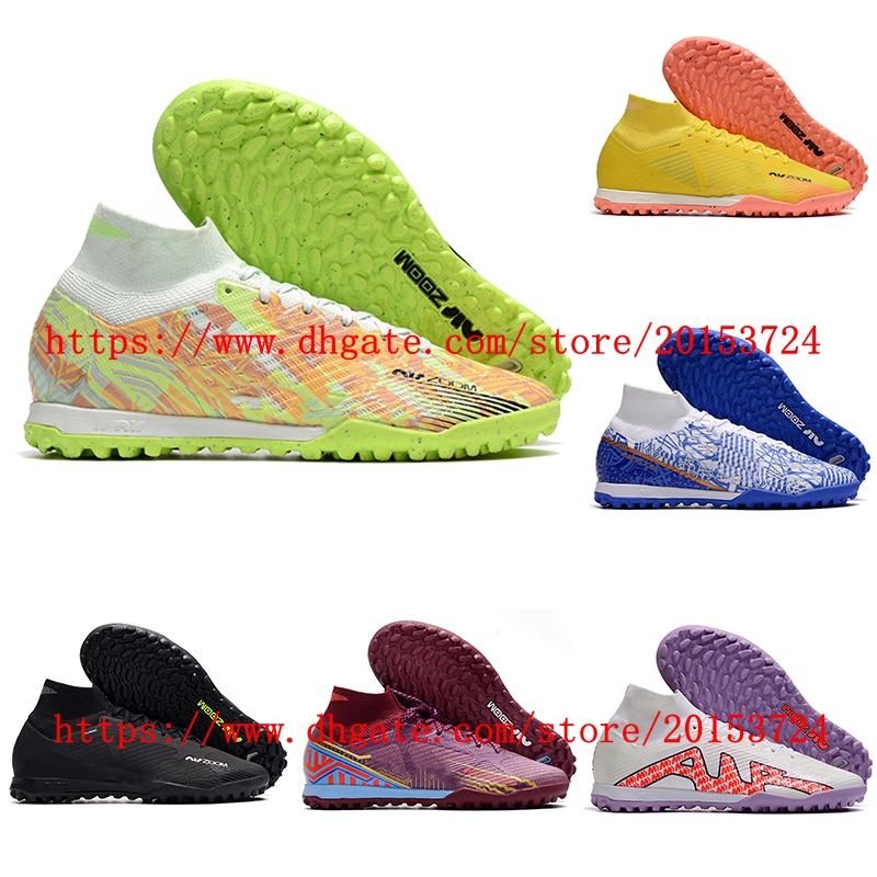 

Mens Soccer shoes Zoomes Mercurial Superfly IX Elite TF Cleats Turf Football Boots Scarpe Da Calcio Mens CR7 Neymar Ronaldo, As picture 5