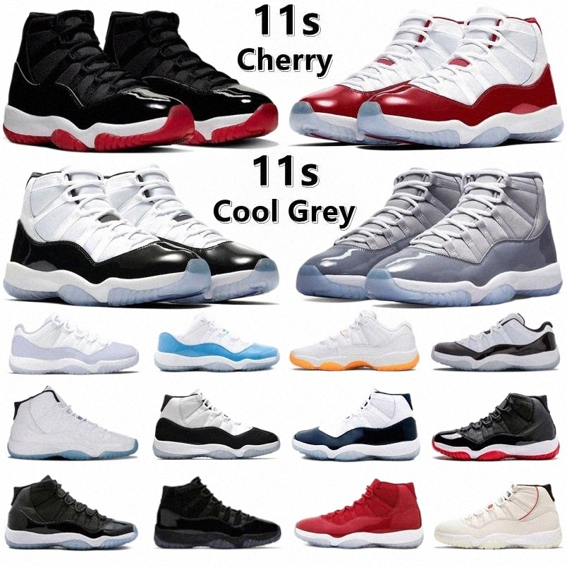

11 11s Basketball Shoes Man Woman Sneakers Space Jam Cap and Gown High Concord Platinum Tint Barons Legend Blue 25th Anniversary Low White, Color#13