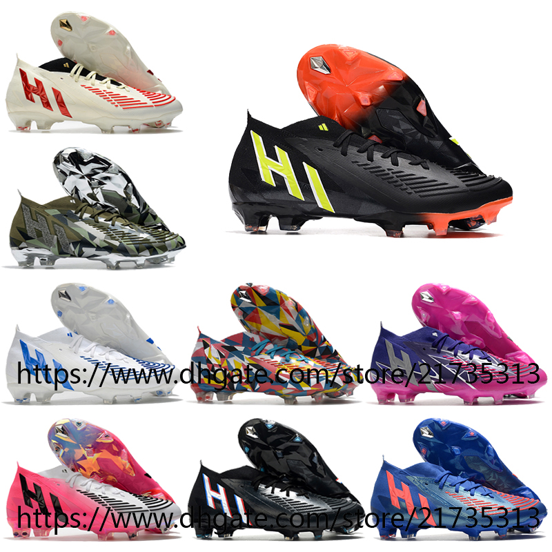 

Gift Bag Mens Quality Football Boots Predator Edge.1 Geometric FG High Ankle Soccer Shoes For Mens Firm Ground Outdoor Training Football Cleats Size US6.5-11.5